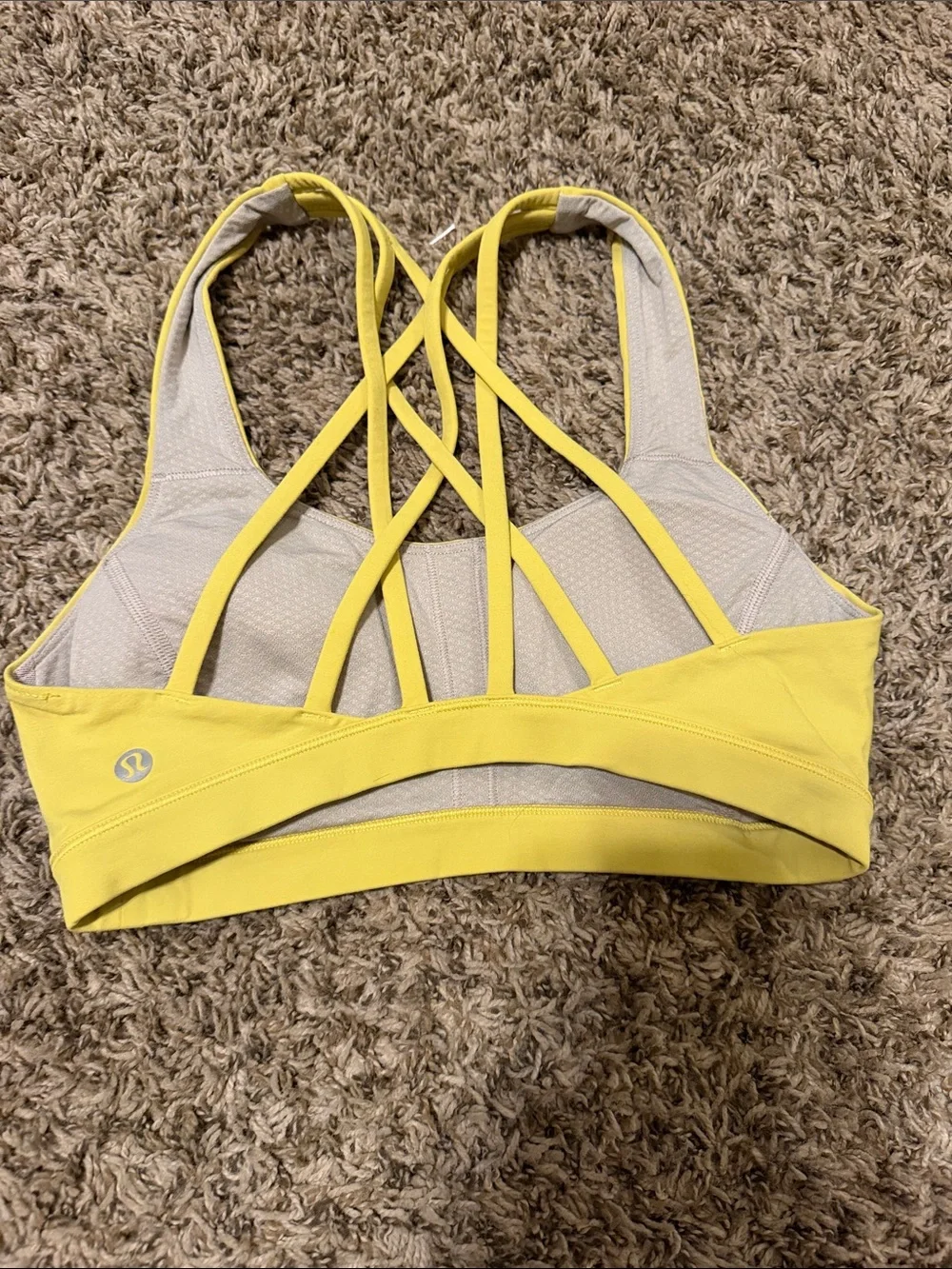 lululemon athletica Strappy Yellow Crisscross Sports Bra